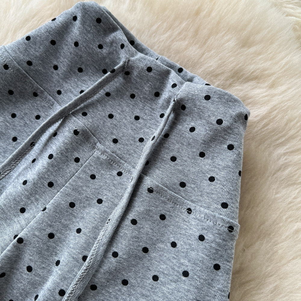 K-stylehigh waistcasualpolka doteasiest for matchstraight-leg pants for women summer lazy styleslimming lookelegantcasual pants