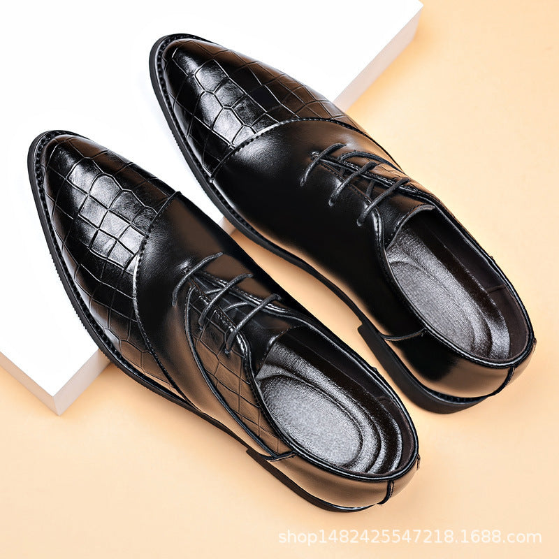 2024 plus size leather shoes for men, new casual business formal shoes, men's british korean style pointed toe shoes