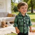 New spring children's clothing: boys' long-sleeved plaid shirt - korean style