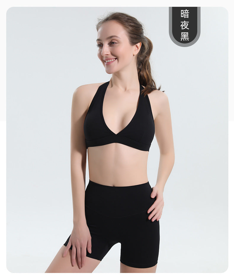 Anti-sagging seamless sports bra for women, professional shockproof breathable wireless running bra, yoga sports bra