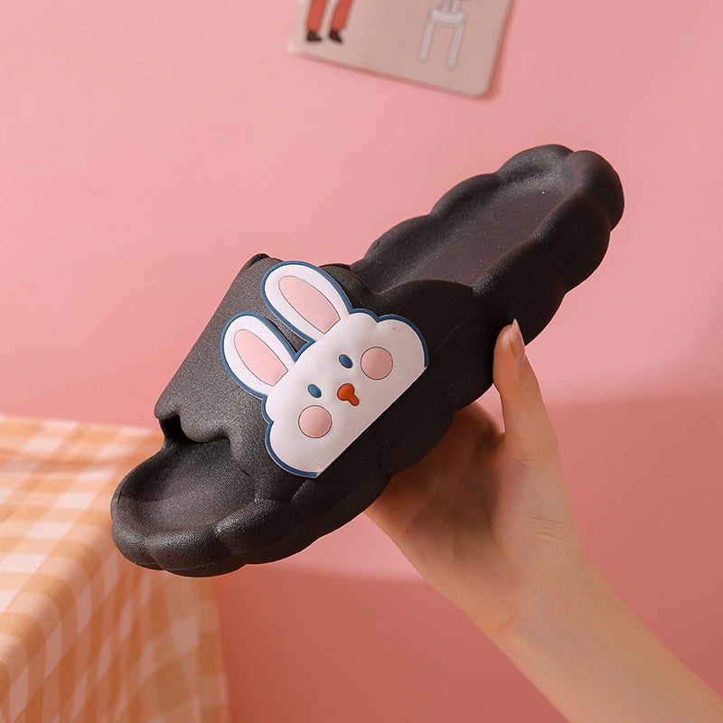 Cute rabbit slippers women's summer stomping on shit soft thick sole girl heart non-slip home bath student dormitory cool slippers