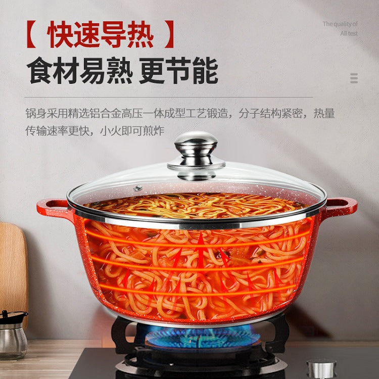 Oem personalized die-cast aluminum pot 12pcs kitchen cooking suit soup pot stew pot frying pan non-stick pan wholesale pot