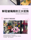 Flower glass cold storage - professional glass flower room for florists - large capacity air-cooled flower preservation cabinet - refrigerated display case
