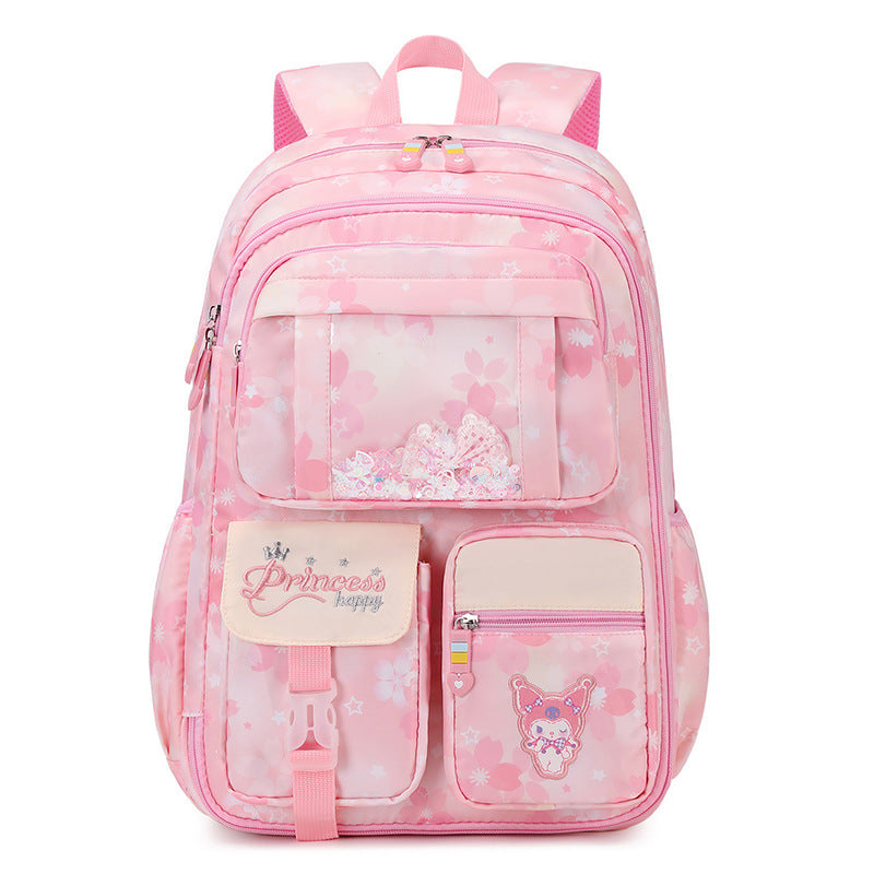 New elementary school backpack for grades 3-6 girls, ultra-lightweight, load-reducing, spine-protecting kids' backpack, middle school student backpack