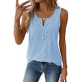 Amazon sleeveless v-neck linen shirt -  summer new arrival - lace bohemian style vacation tank top