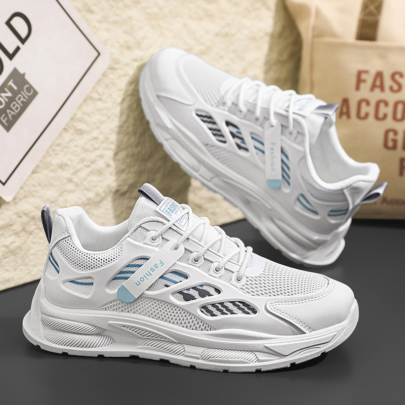 Summer men's new breathable mesh sports shoes men's trendy versatile thick sole casual running dad shoes trendy shoes