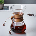 Wood chip hand-brewed coffee pot, high borosilicate glass coffee sharing pot, coffee filter cup, outdoor hand-brewed pot, chemex pot