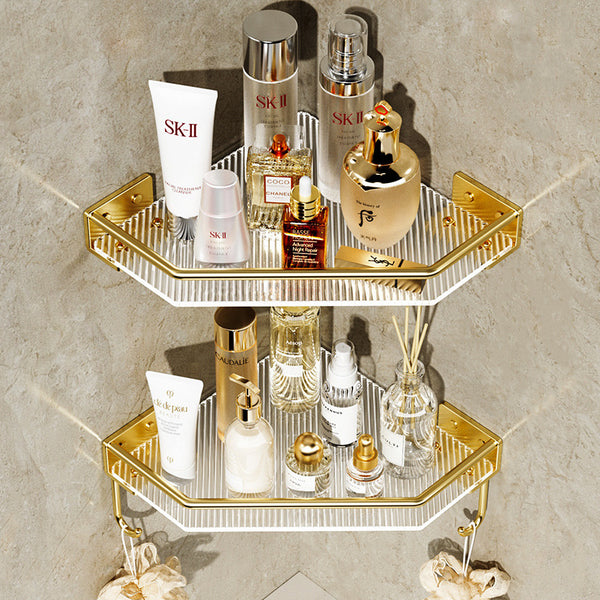 Toilet Shelf No Punching Bathroom Tripod Shower Room Toilet Acrylic Toilet Tripod Gold