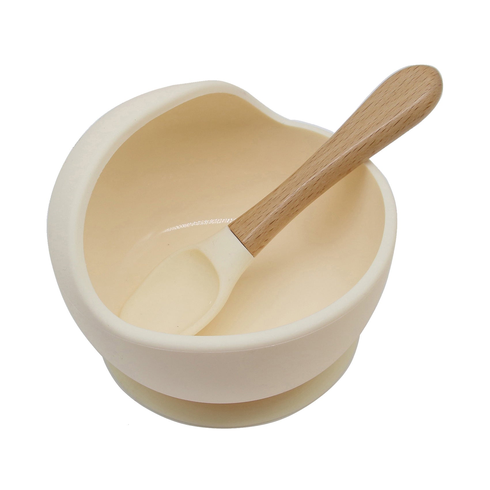 Cross-border new products baby silicone bowl baby eating fork spoon feeding tableware complementary food bowl simple silicone bowl set