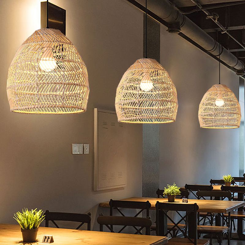 Straw hat chandelier southeast asian rattan creative bamboo art restaurant wedding store hotel b&b lampshade bamboo woven decorative chandelier
