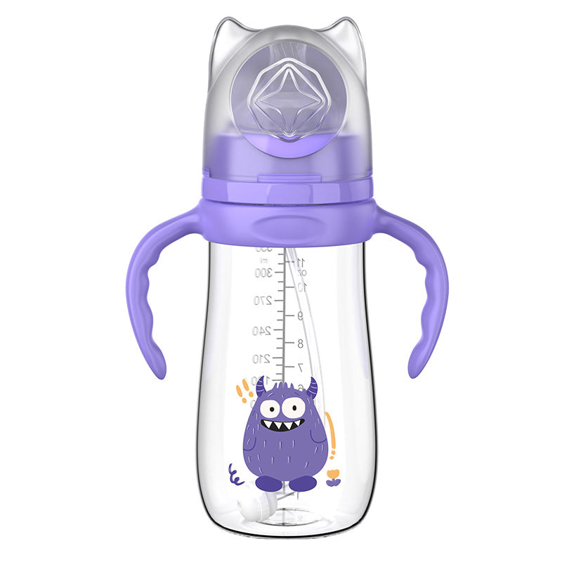English boxed baby bottle anti-drop and leak-proof wide diameter pp bottle with handle anti-choking and anti-flatulence bottle wholesale