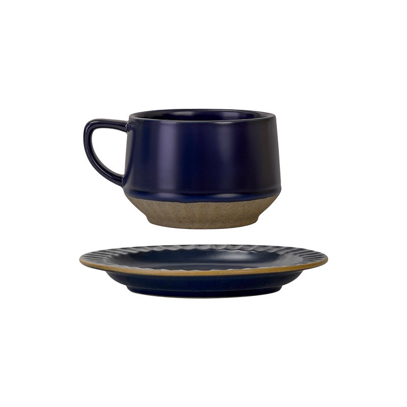 Vintage ceramic coffee mug - rustic pottery, premium feel, creative & unique ceramic drinking cup - office latte mug