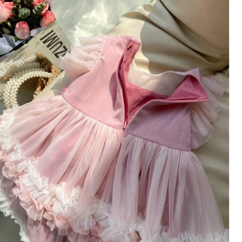Girls' dress  summer new fashionable princess dress baby girl summer dress baby cake dress 6y114