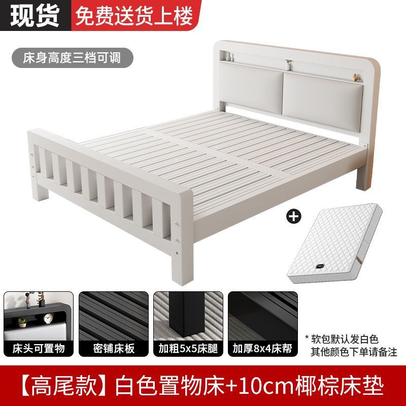 Extra thick iron frame bed carbon steel bed rental house assembled iron bed bold dormitory iron bed bedroom simple bed big sale