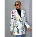 Independent station   fashionexportfashion women's printed suit outwearready stockplus sizeoutwear