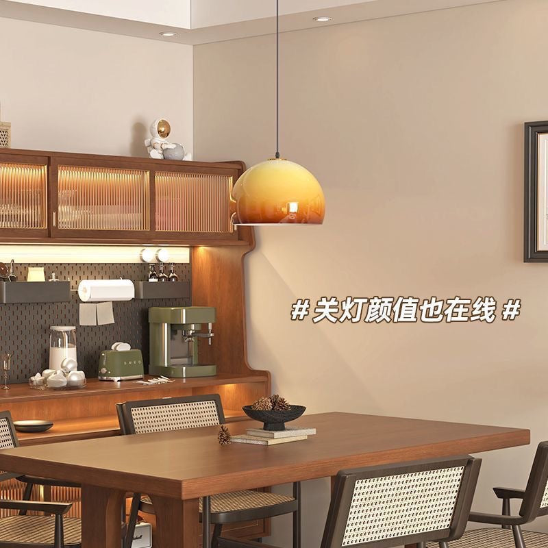 Used japanese retro pendant light - single glass dining table lamp for restaurant, bar, or artistic lighting - high-end style