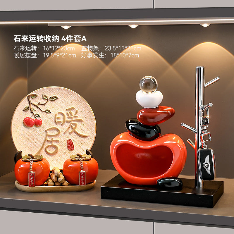 Good luck and turn the key storage ornaments for the entrance hall, high-end creative living room home decoration, housewarming gift