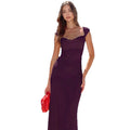 Aliexpress cross-border women's fashion:  summer new arrivals - sexy low-cut sleeveless tie-back open-back maxi dress
