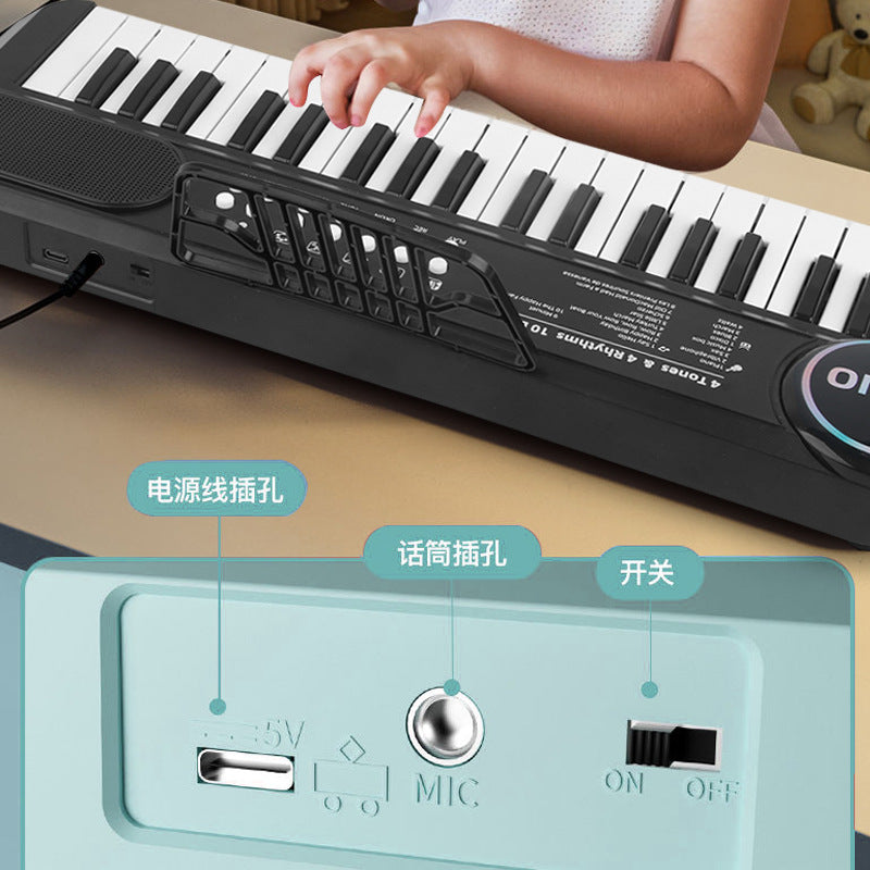 New kids' 37-key beginner electronic keyboard - multifunctional early education piano, portable rechargeable musical instrument toy for kindergarten