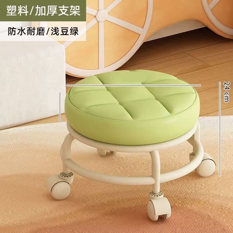 For homemovable backrest small chair pulley stool universal wheel small stool kids plastic backrest chair with wheels