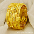 women's luxury copper bangle arab bridal charm bracelet wedding gift dubai gold plated jewelry party