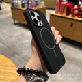 Suitable for apple 17 all-inclusive anti-fall ai button mobile phone case liquid silicone thin ring magnetic suction iphone16 large hole 14