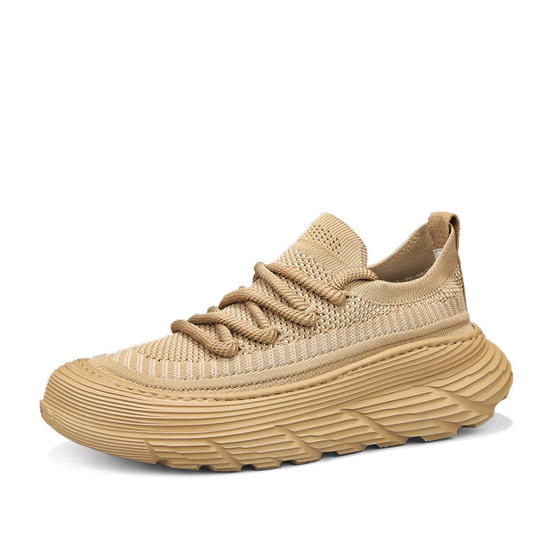 Men's summer breathable mesh casual sneakers, slip-on soft sole black flat sock shoes, trendy footwear