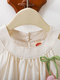 cross-border girls' 3d floral doll top + bloomer pants two-piece set