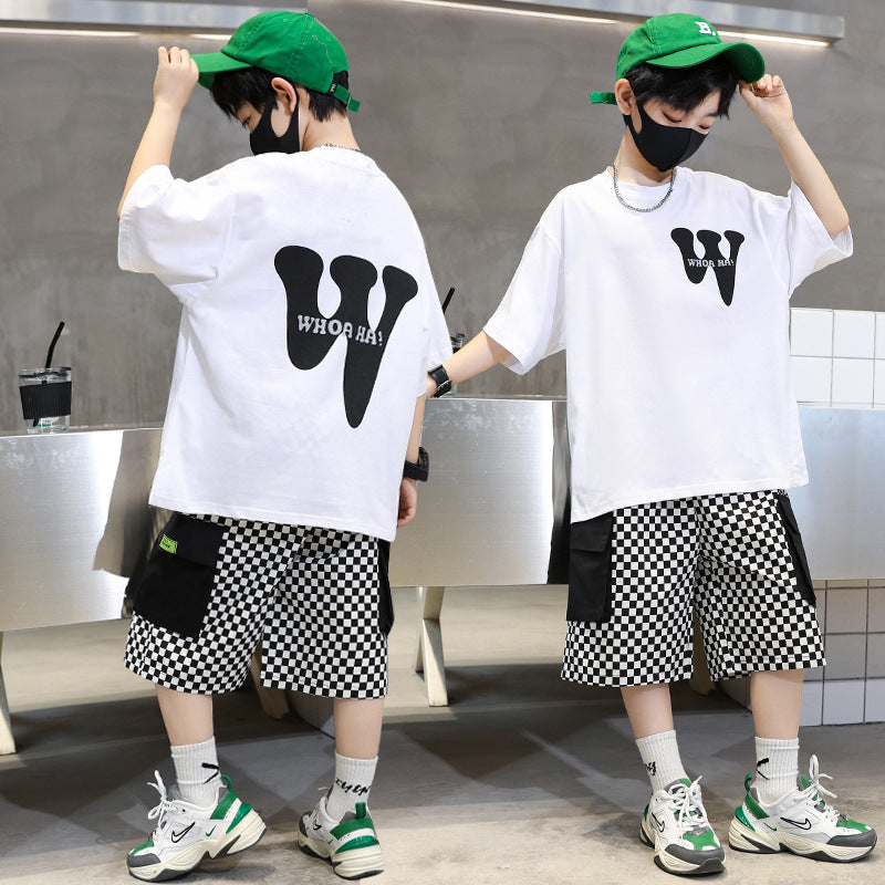 Kids' summer outfit set:  new boys' street style cool & edgy short-sleeve clothes for baby boys - summer toddler clothing
