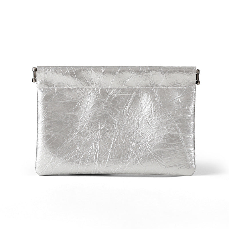 New retro shrapnel automatic tight mouth storage bag simple mini earphone bag small mouth red envelope portable change bag