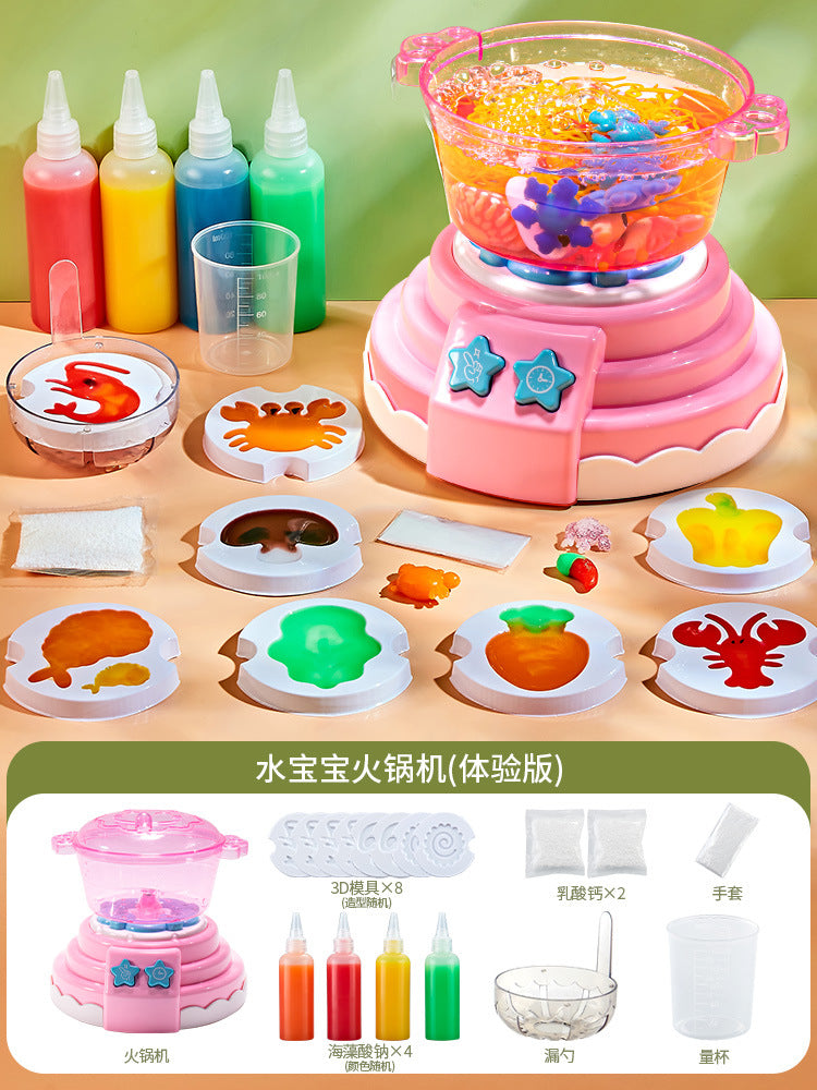 Magic water elf water baby hot pot machine - non-toxic, handmade diy kitchen toy for girls - educational & fun!