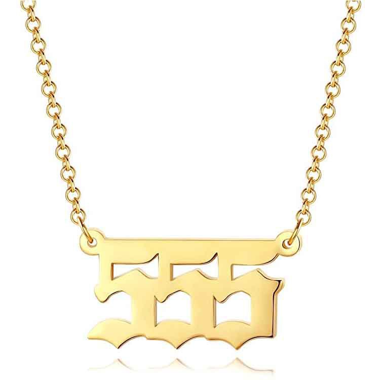 Amazon fashion custom stainless steel pendant necklace - european and american popular numbered choker
