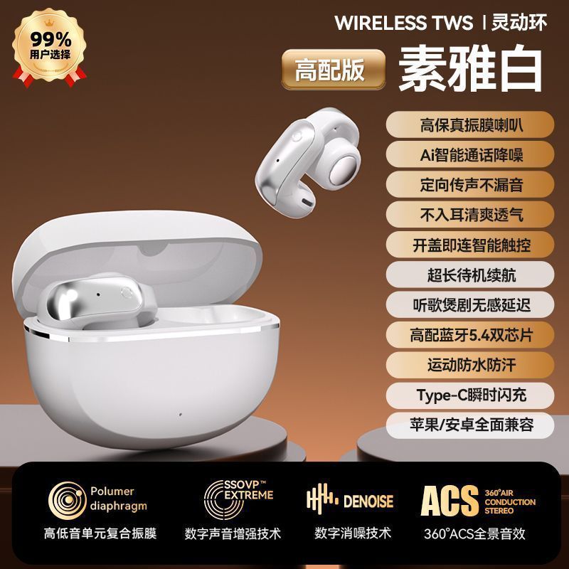 Berlin sound ear clip bluetooth headphones 2025 new air conduction non-in-ear wireless sports long wear no pain