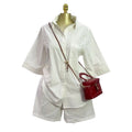 European and american cross-border women's fashion:  autumn new collection - solid color turn-down collar loose-fit short sleeve shirt and wide-leg shorts set