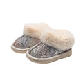 Vancahao girls' fur-lined snow boots -  winter new collection - kids' thickened, plush-lined cotton shoes with sequin ankle boots