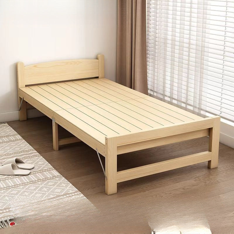 Solid wood children's patchwork bed folding bed nap bed office construction site sleeping simple small bed for home adult single bed