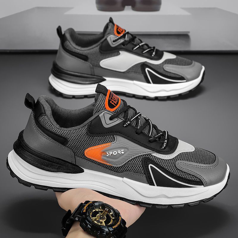 Men's athletic shoes, new spring/summer collection, breathable mesh sneakers, men's casual shoes, non-slip soft sole running shoes, chunky dad shoes for men