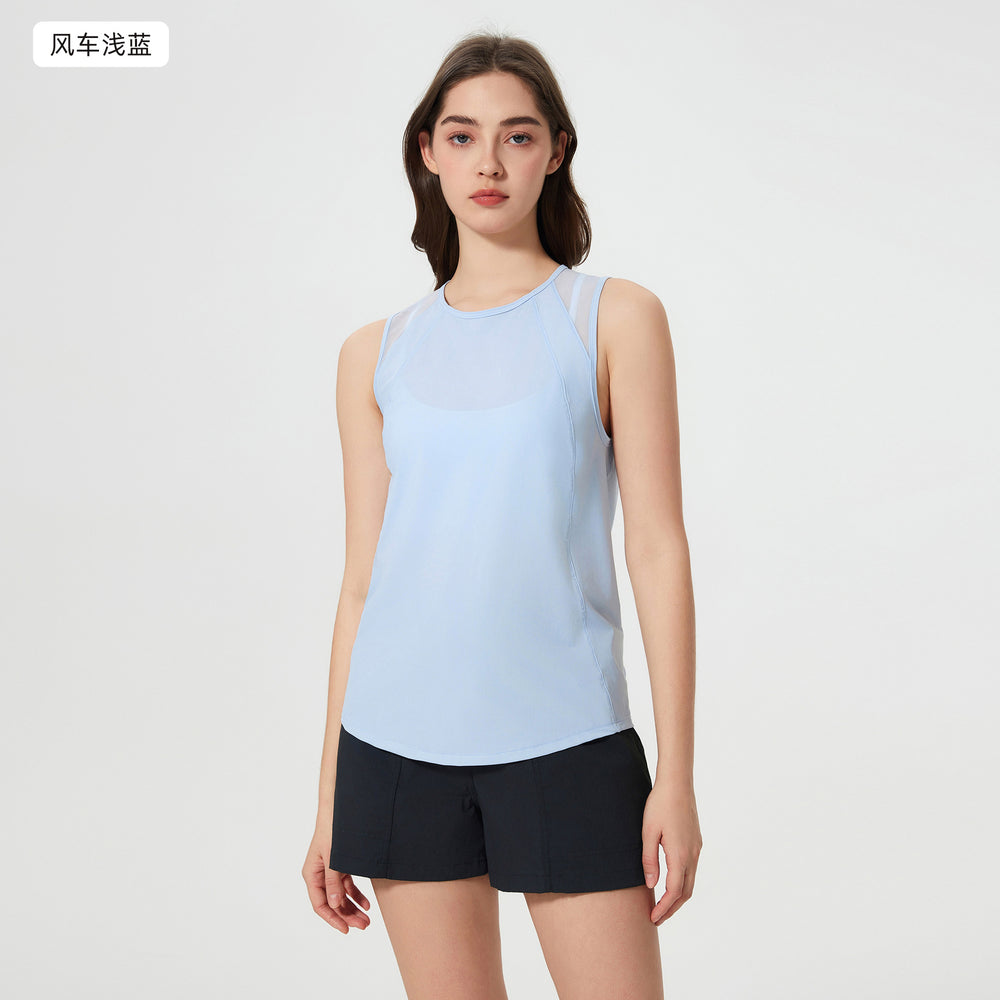 Quick-drying breathable cut out vest, lightweight sports blouse, yoga wear, fitness and beautiful back, sleeveless tops for women dt051