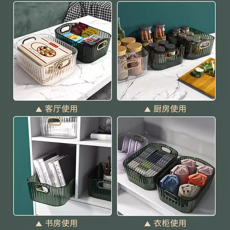Cosmetics storage box Premium desktop finishing box Light luxury PET storage basket Acrylic mask storage box
