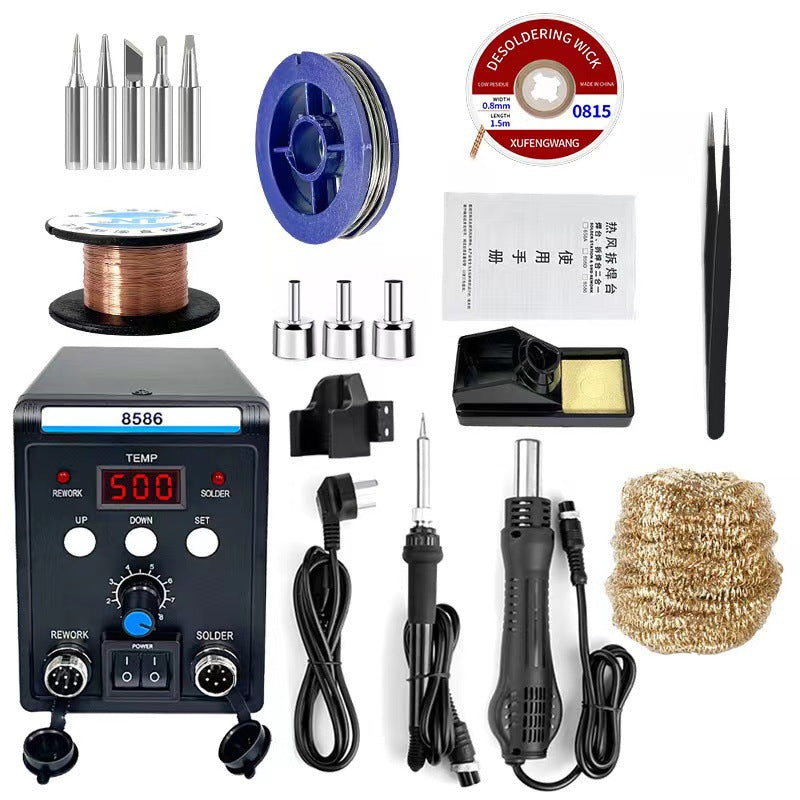 2-in-1 8586 Adjustable constant temperature 858D hot air gun dismantling and welding table 8118 Mobile phone maintenance tool Electric soldering iron