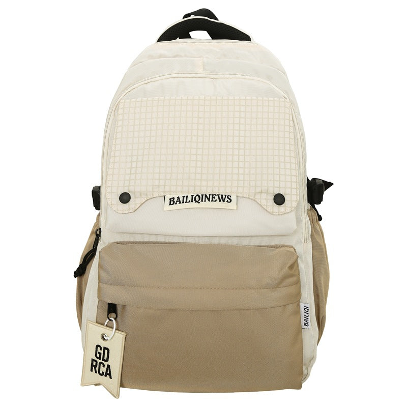 Backpack american classic small label classy school bag junior high school students casual travel couple college students fashioncasual