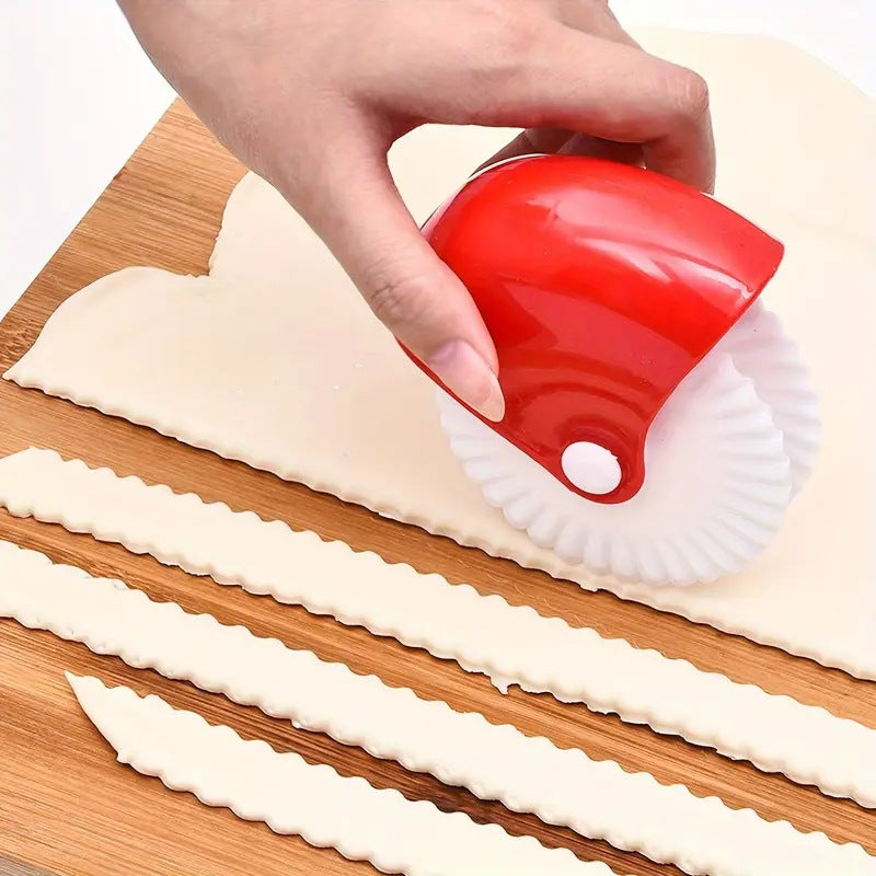 Multifunctional pastry cutting wheel pizza curling wheel roller knife manual twist wheel cutter baking tool cross-border