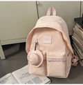 Backpack, lightweight outdoor, large capacity, niche style, pure color, travel, work clothing, school bag, student, good-looking, contrast color, lightweight school bag