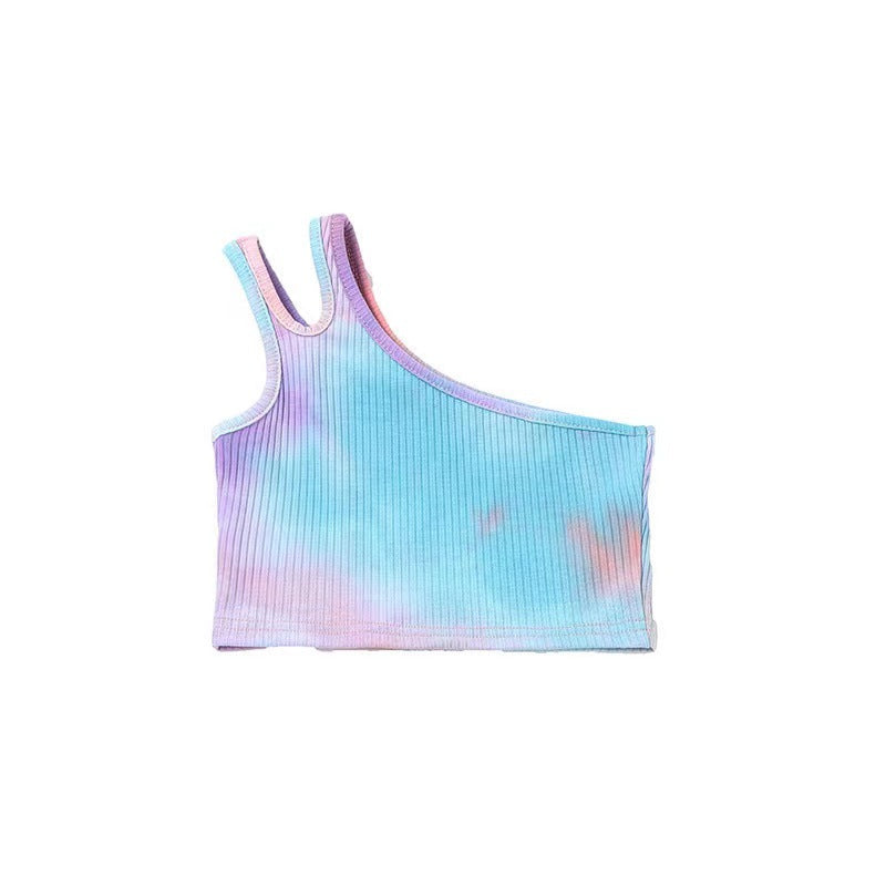 Kids' tank top - summer fashion, european & american style, casual solid color, cotton camisole for girls, trendy pink top