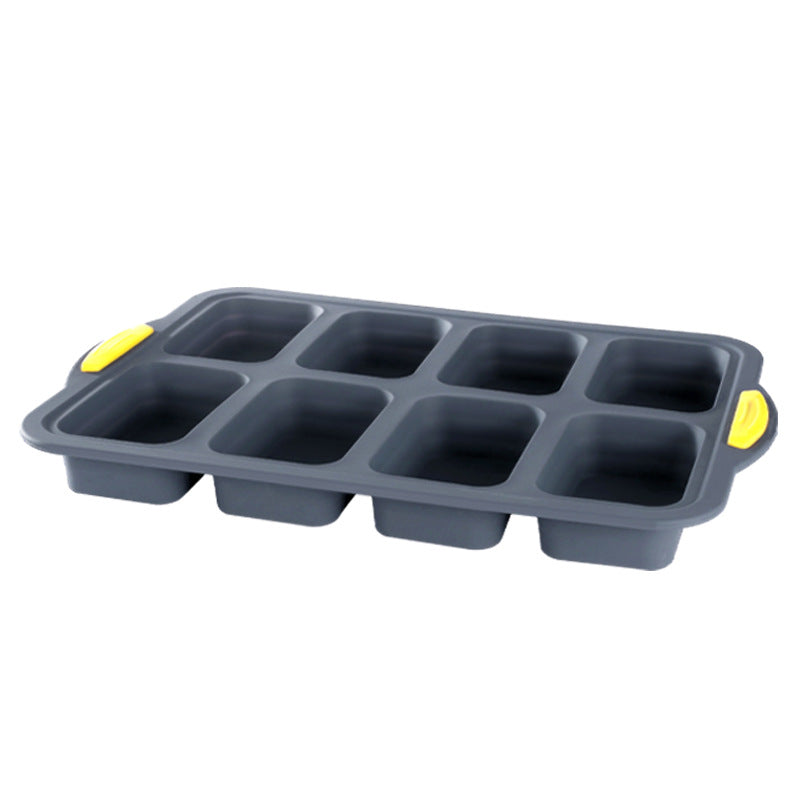 New 8-cavity silicone framed square cake mold french bread mold muffin bread baking pan