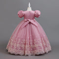 Export manufacturer processing personalized children's dresses princess dresses european and american style embroidered ready-made flower girl wedding dresses wholesale cross-border