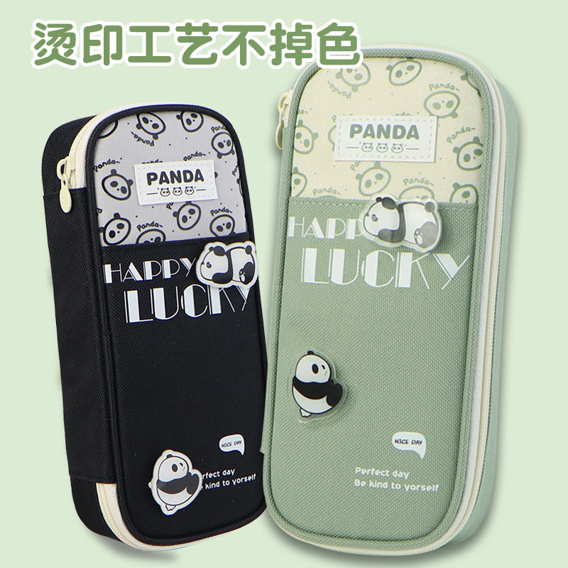 Panda pencil bag large capacity high value  stationery bag student boy stationery box storage pencil bag custom gift