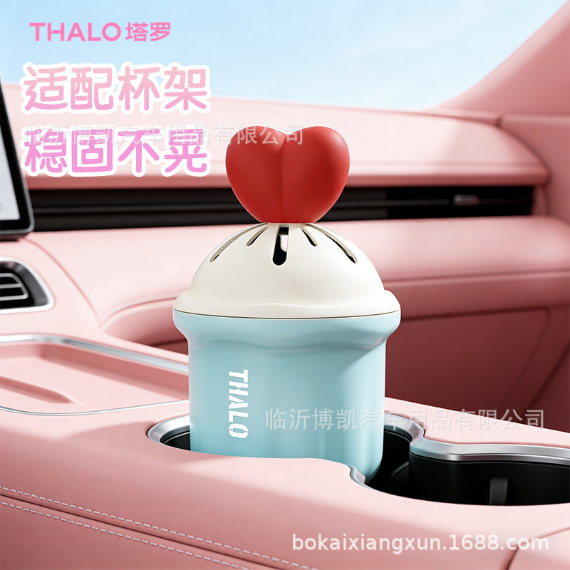 Car air freshener solid balm heart-shaped squeeze fragrance ornament long-lasting scent safe for pregnant women and infants thalo tarot