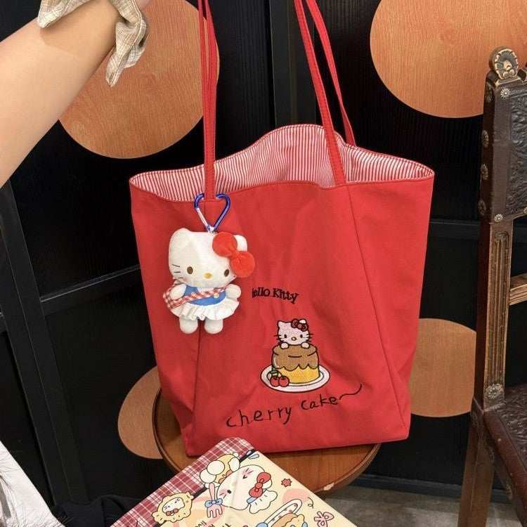 Cute cartoon versatile shoulder bag - kitty commuter tote - large capacity - 2025 new lazy student handbag