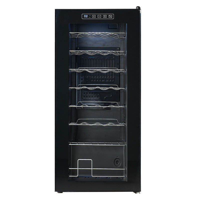 Custom-built smart air-cooled wine cooler - minimalist stainless steel wine cabinet for restaurants and bars, maintaining consistent temperature and humidity